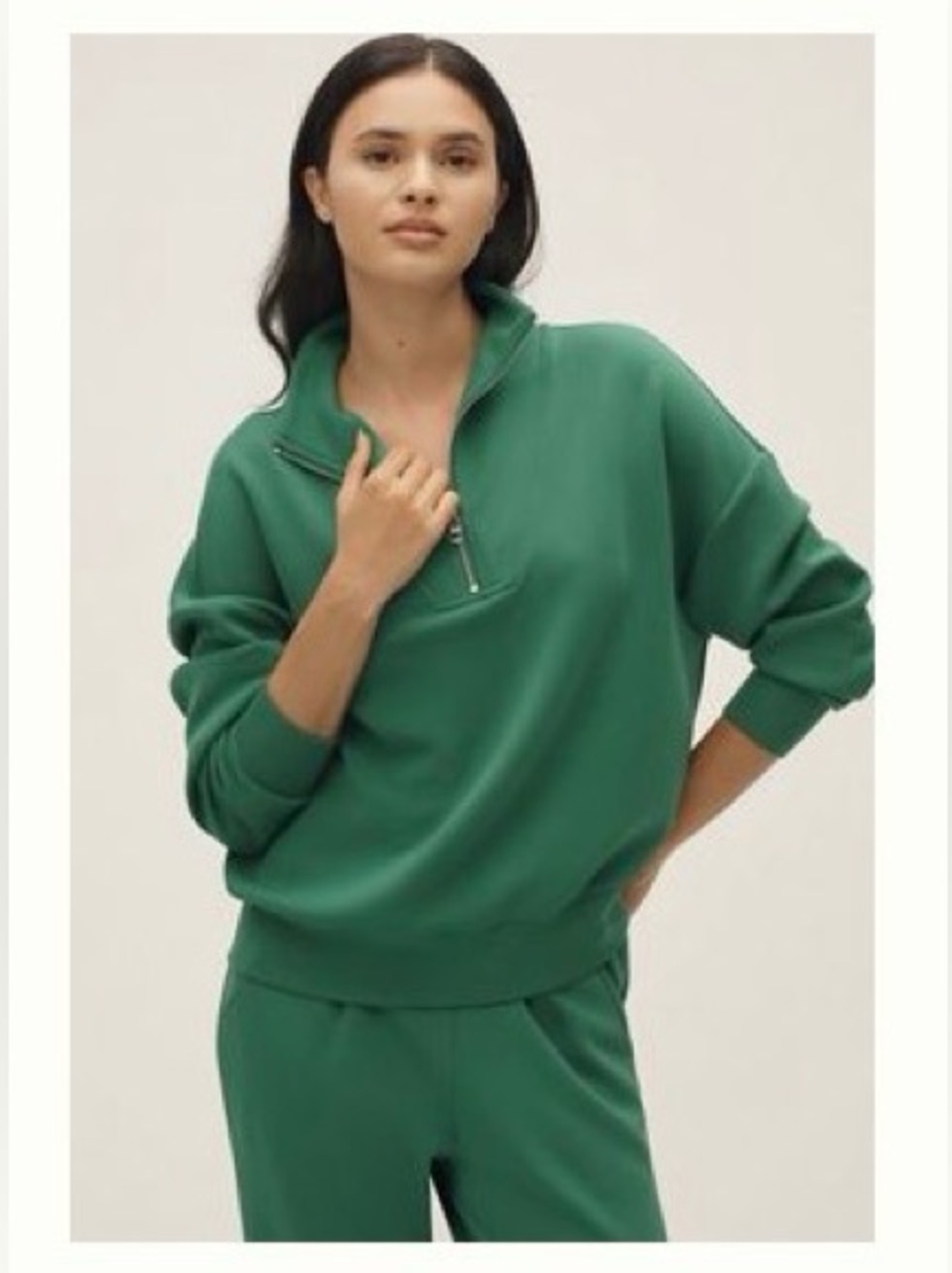 Varley women’s Hawley Green Quarter-Zip Pullover size XL new soft Anthropologie